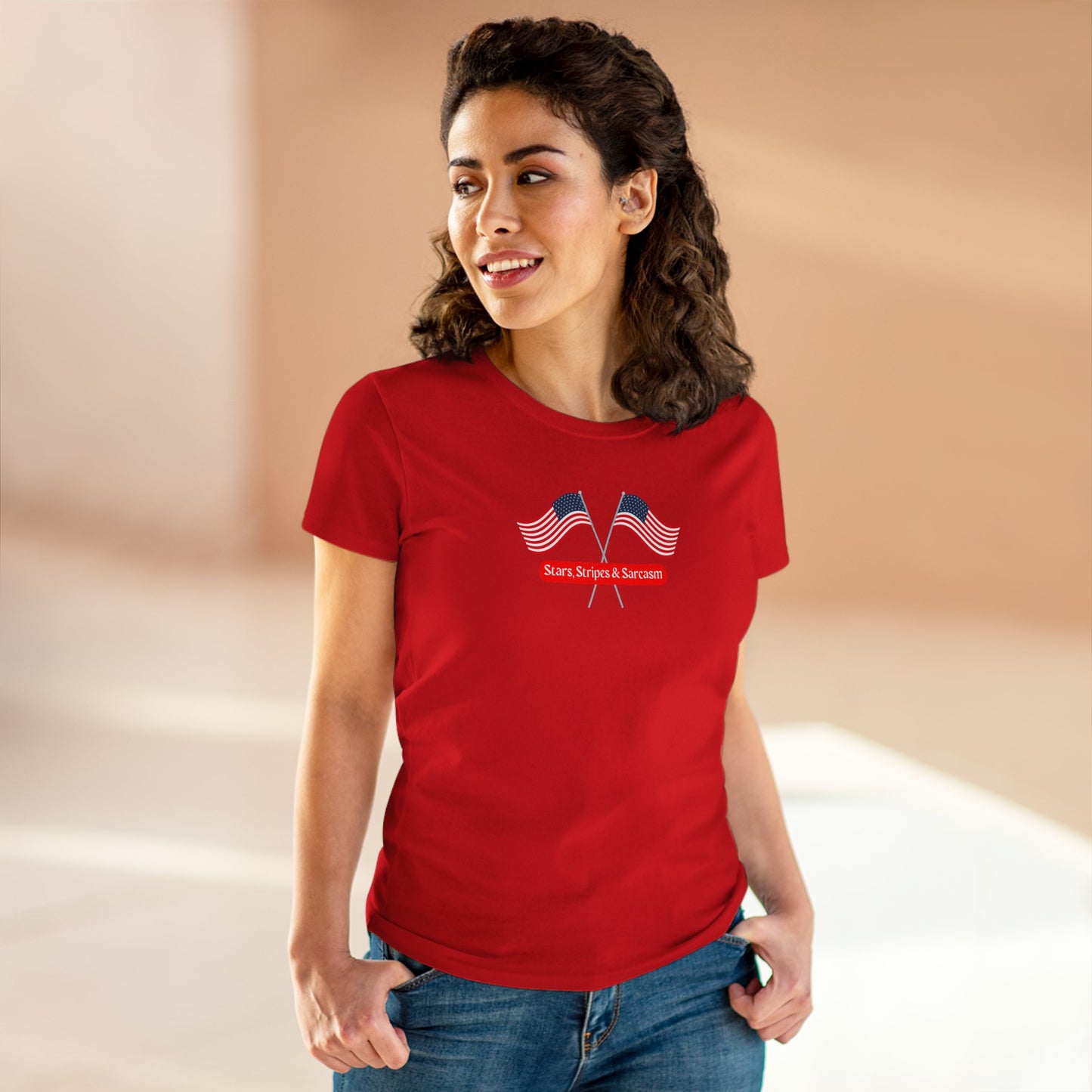 Stars, Stripes & Sarcasm Women’s 4th of July Cotton Tee