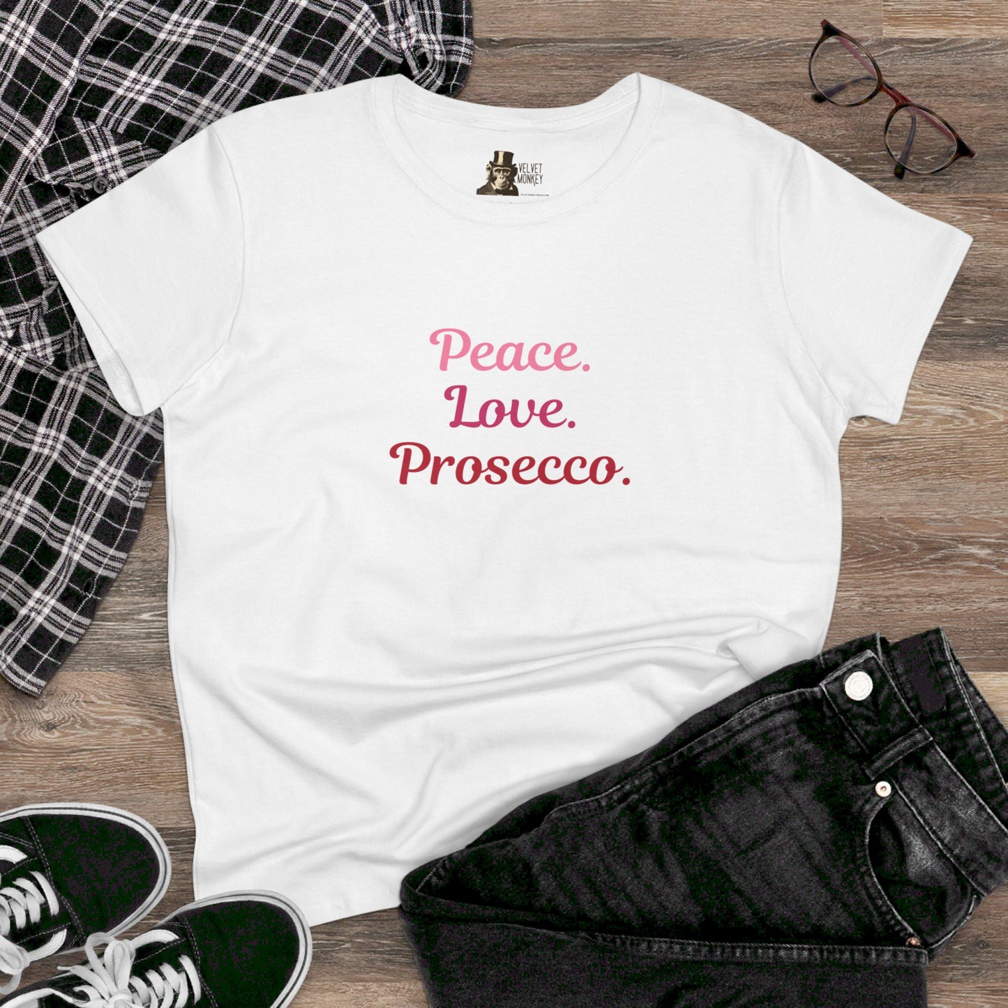 Peace Love Prosecco. Women's Tee