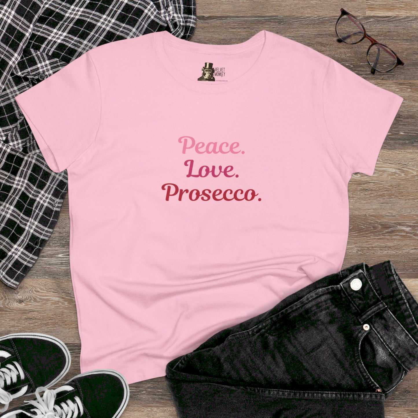 Peace Love Prosecco. Women's Tee