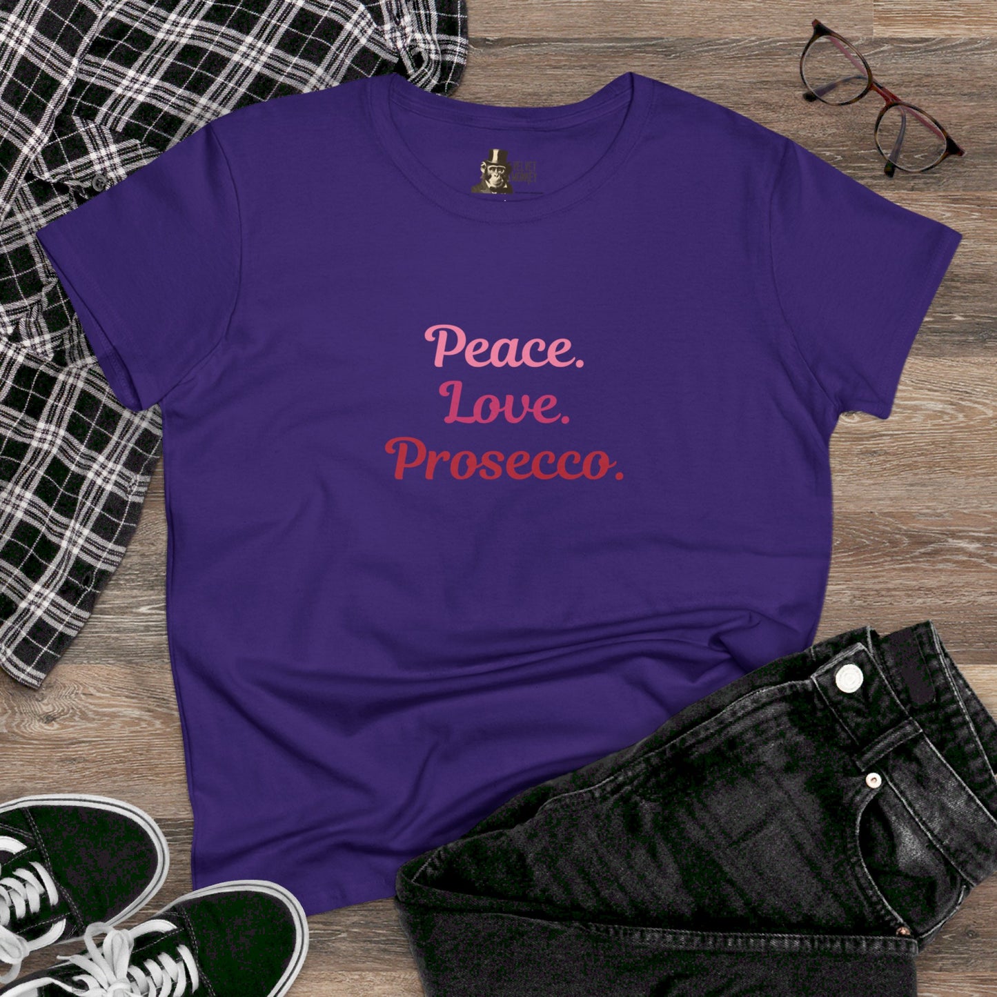 Peace Love Prosecco. Women's Tee
