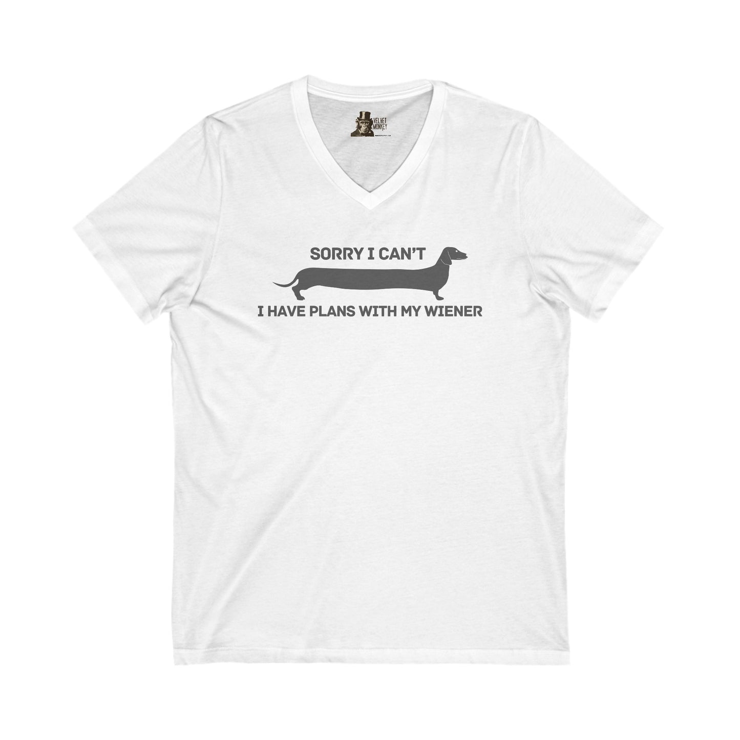 Sorry I Can't I Have Plans With My Wiener Women's V-Neck Tee