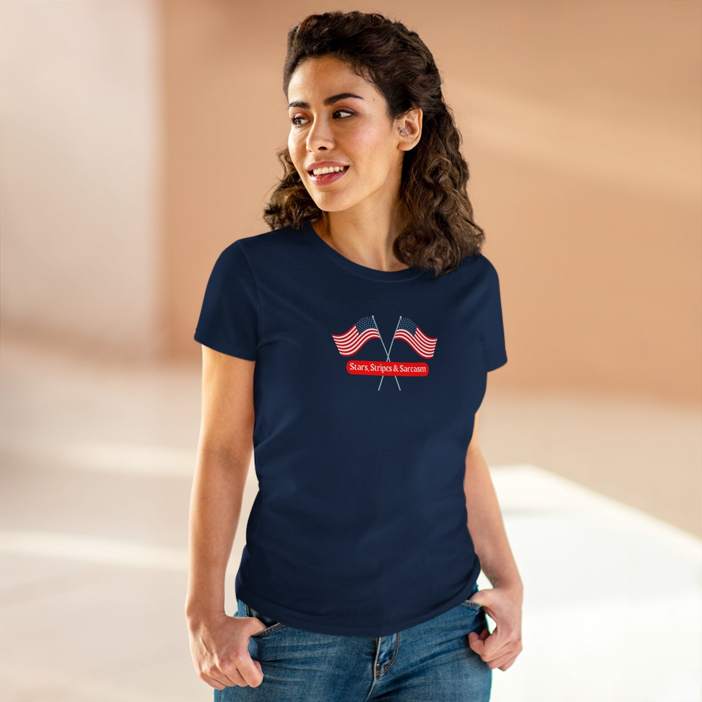 Stars, Stripes & Sarcasm Women’s 4th of July Cotton Tee