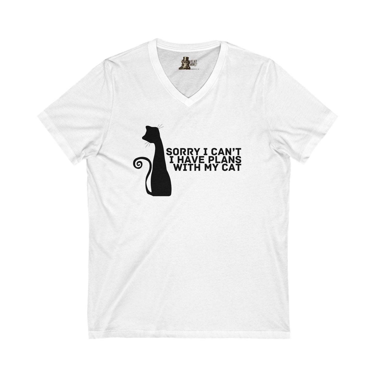 Sorry I Can't, I Have Plans With My Cat Women's V-Neck Tee