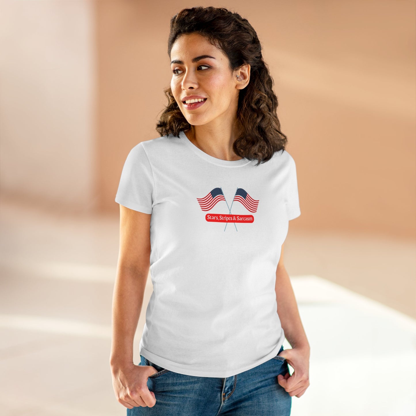 Stars, Stripes & Sarcasm Women’s 4th of July Cotton Tee