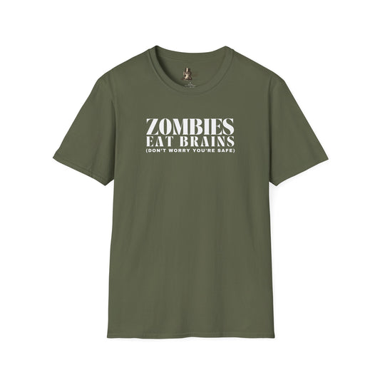 Zombies Eat Brains (Don't Worry You're Safe) Men's Halloween T-Shirt