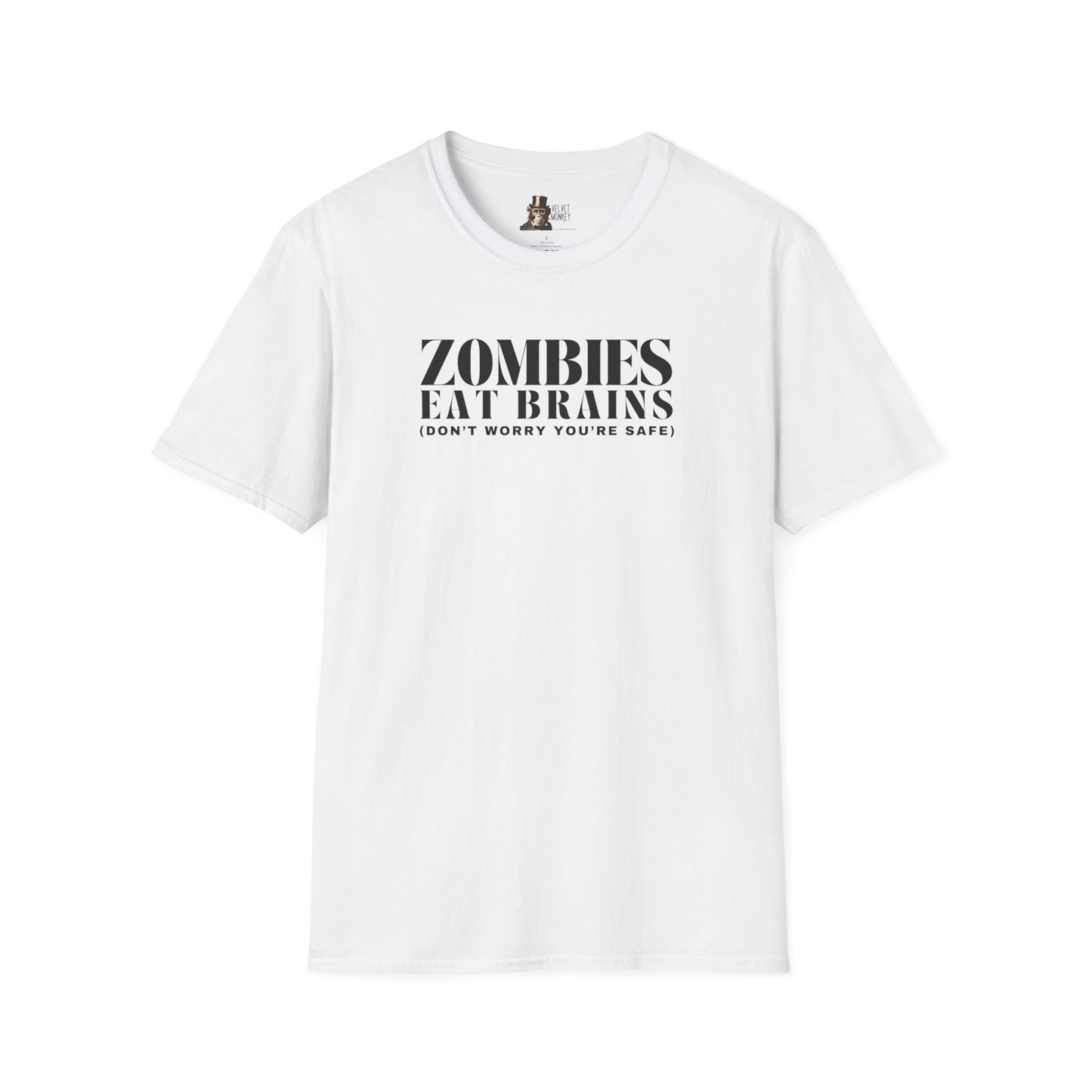 Zombies Eat Brains (Don't Worry You're Safe) Men's Halloween T-Shirt